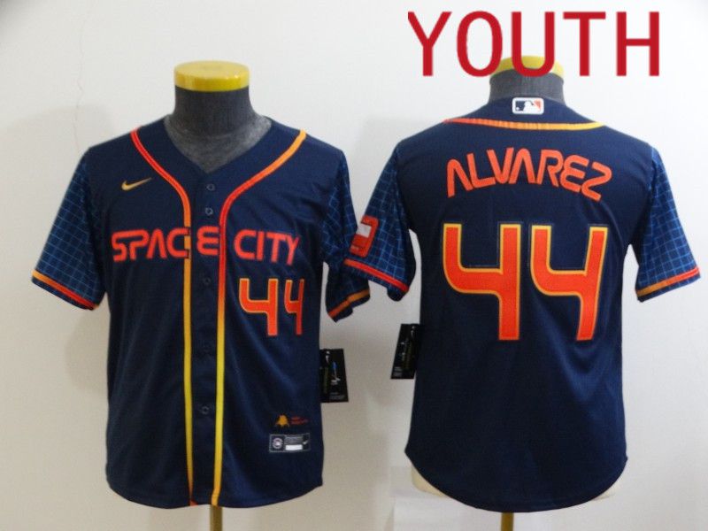 Youth Houston Astros #44 Alvarez Blue City Edition Game Nike 2022 MLB Jerseys->youth mlb jersey->Youth Jersey